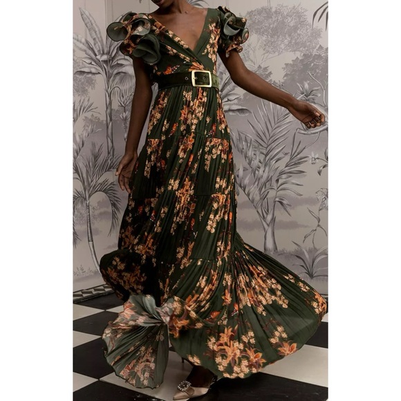 JOHANNA ORTIZ Renaissance Floral Silk Maxi Gown 4 - Picture 2 of 13